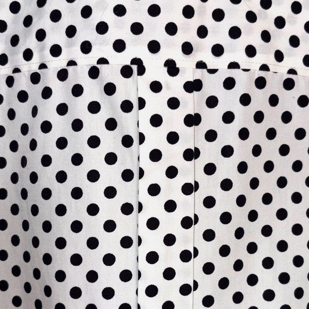 Lands’ End 18 Petite Sleeveless Button Front Blouse Black White Polka Dot - Picture 6 of 9